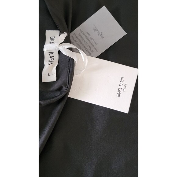 Grace Karin Long Sleeve Ruched Wrap Pencil Dress Sz L - Picture 5 of 6